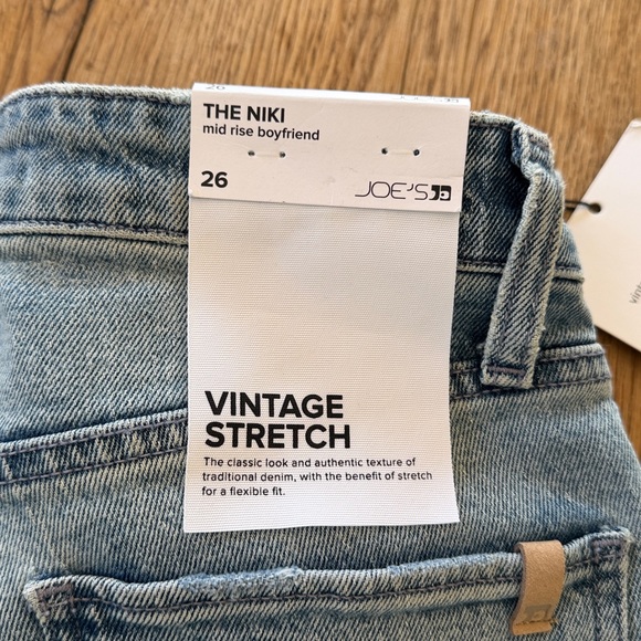 NWT | Joe’s Jeans | Mid-Rise Boyfriend Heirloom Denim Cuff Raw Hem | Sz 26 - Picture 3 of 9